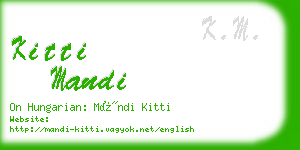 kitti mandi business card